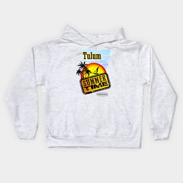 Tulum, Mexico Kids Hoodie by dejava